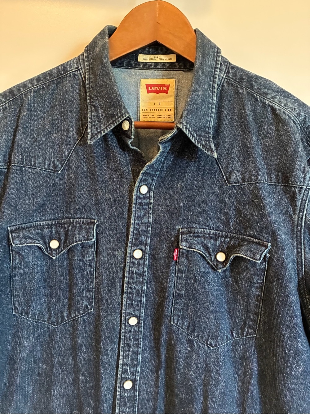 Levi's Men's Indigo Denim Western Snap-Front Shirt